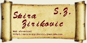 Spira Ziriković vizit kartica